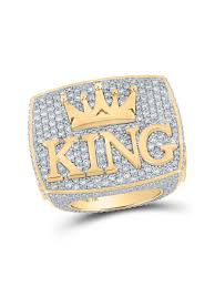 round diamond king crown ring