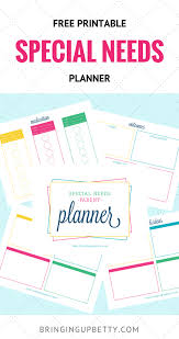 A Free Printable Planner For Special Needs Parents Includes Goal