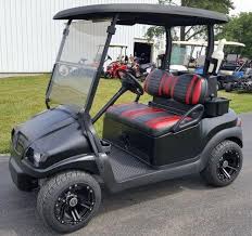 48v Electric Satin Black Phantom Golf Cart Club Car Precedent W Street Legal Light Kit Custom Rims Golf Carts Electric Golf Cart Golf
