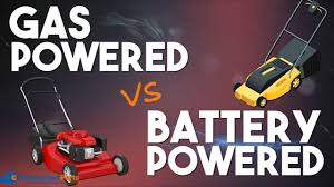 gas powered lawn mower or battery