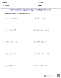9 completing the square project ideas