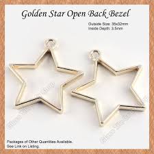 Gold Bezel For Pendant Charms Gold Star