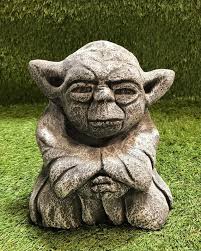 Concrete Yoda Sculpture Garden Lawn