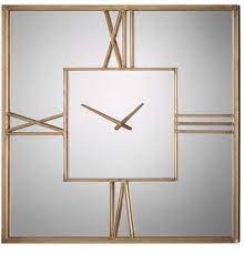 Uttermost Square Mirrored Wall Clock