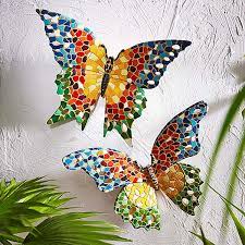 2 mosaic erflies wall decoration