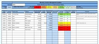 Spreadsheet For Restaurant Management Vendor Management System Excel