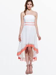 Plus Size Color Block Strapless Asym Womens Maxi Dress