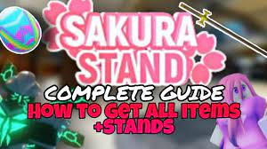 Sakura Stand Complete Guide (How to get all Items + Stands) - YouTube
