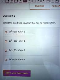 Select The Quadratic Equation That