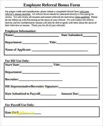 Image Result For Employee Referral Bonus Form Sample Ref Form