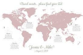 Travel Wedding Seating Chart Guest List Map Seating Chart