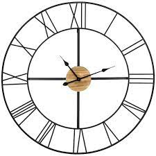 Non Ticking Wood Metal Farmhouse Clocks