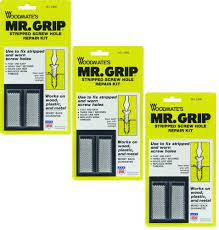 Woodmate 2498 Mr. Grip Screw Hole Repair Kit,Steel,Pack of 3
