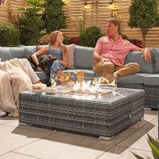 Chelsea Square Rattan Firepit Coffee Table