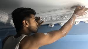 how gypsum plaster is installed with