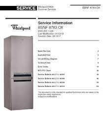 Whirlpool duet front loading automatic washer fault codes. Whirlpool Bsnf 8783 Ox Refrigerator Service Manual T Serviceandrepair