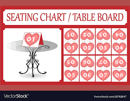 Table Number Card Collection Seating Chart
