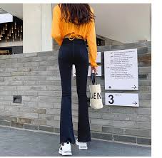 Us 18 6 25 Off Womens Slim Flare Jeans High Waisted Stretch Denim Female Bell Skinny Casual Long Jean Trousers In Jeans From Womens Clothing On