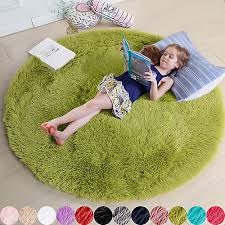 gr green round rug bedroom fluffy