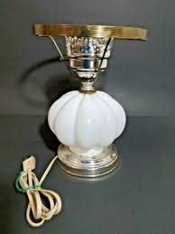 Vintage Milk Glass Lamp Base 7 Fitter
