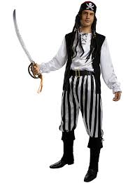 striped pirate costume for men black