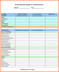 Monthly Budget Worksheet Excel Template Business