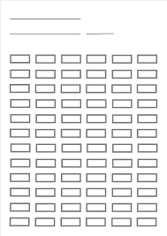 Blank Pencil Chart For Up To 72 Pencils Prints A4 Size