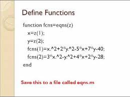 Nar Algebraic Equations In Matlab
