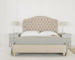 Fabric Bed Frame Double King Oatmeal