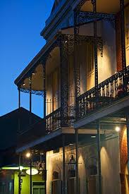 Balconies At Night In French Quarter Of New Orleans New