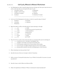 Of Phases Of Mitosis Worksheet Answers Meiosis Matching