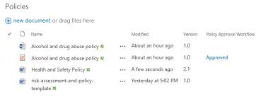 sharepoint workflow to approve a policy