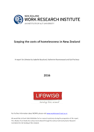 Pdf Scoping The Costs Of Homelessness In New Zealand