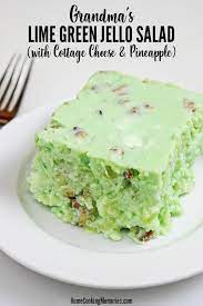 See more ideas about layered jello, thanksgiving dinner, jello mold recipes. Grandma S Lime Green Jello Salad Recipe With Cottage Cheese Pineapple Home Cooking Memories