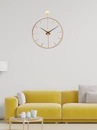Round Copper Rose Gold Iron Wall Clock