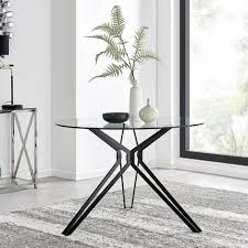 cascina black metal and glass dining table