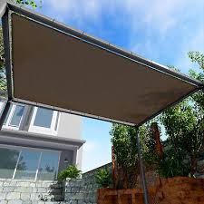 Sun Shade Sail Brown Hemmed Fabric