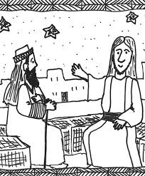 Jesus compared being born again to what force of nature? Jesus And Nicodemus Coloring Page Stushie Art