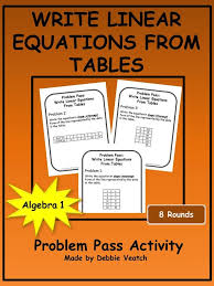 write linear equations from tables