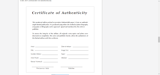 8 Certificate Of Authenticity Templates Free Samples Examples