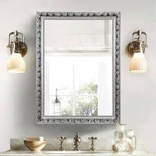The large reflective surface is held by a smooth, rounded wood frame with a warm walnut finish. Large 38 X 26 Inch Bathroom Wall Mirror With Baroque Style Silver Wood Frame Walmart Com Walmart Com