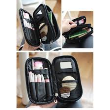 makeup bag mirror pouch brush travel