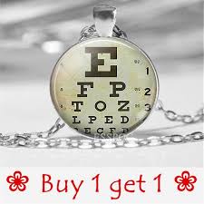 Buy One Get One Eye Chart Necklace Optometrist Pendant Optometrist Glass Cabochon Necklace Optometrist Gift Optician Gift