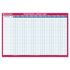 At A Glance Reversible Erasable Undated 12 Month Vacation Schedule
