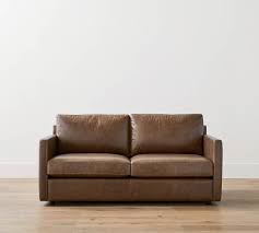 sofas leather suede pottery barn
