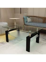 Rectangle Black Glass Coffee Table