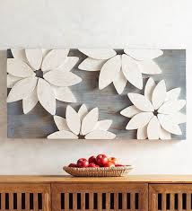 White Mango Wood Flower Wall Art By