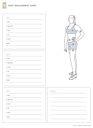 Printable Body Measurements For Weight Loss Chart Www