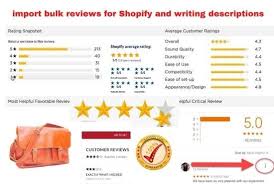 I will import bulk reviews for shopify and writing descriptions