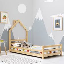 juni wooden single bed frame with